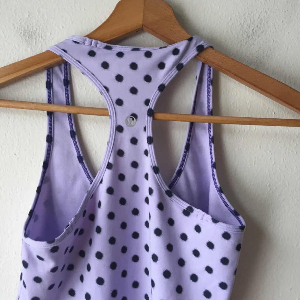 Lululemon Cool Racerback High Noon Dot Lilac Black